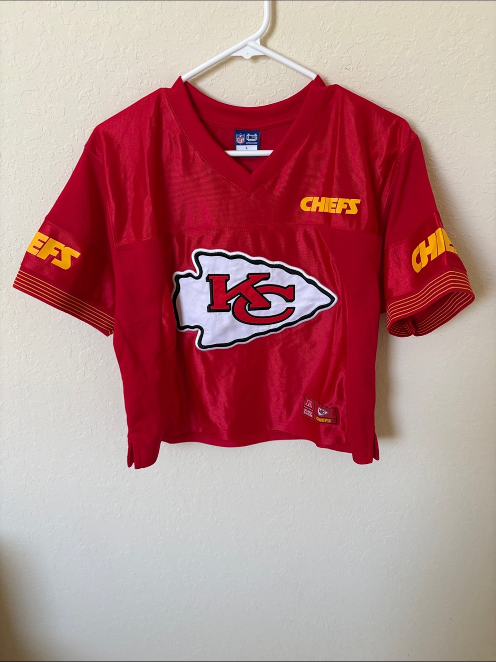 NFL Kansas City Chiefs Red Youth Fan Jersey Top with Logo